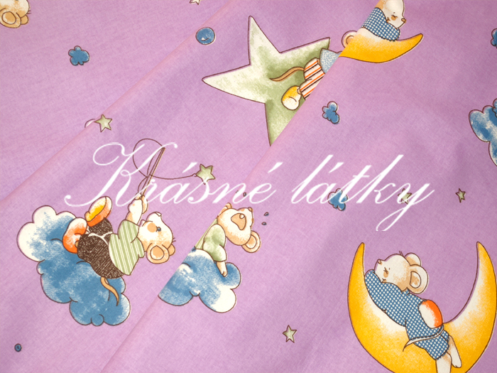 Půlnoční myšky - bavlněné plátno, dětská metráž na dětské výrobky