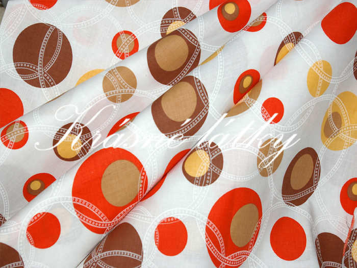 Kolečka oranžovo hnědá - šíře 240 cm