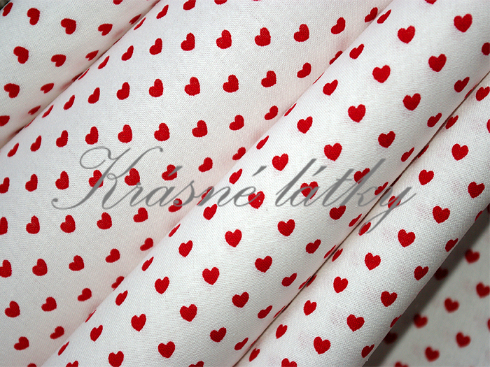 Srdíčka - 100% bavlna š. 150cm