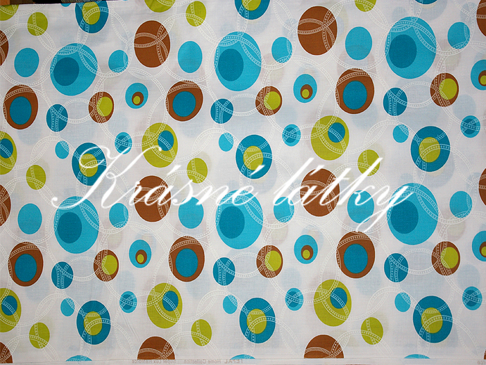 Kolečka tyrkysová - hnědá - zelená var.- šíře 240 cm