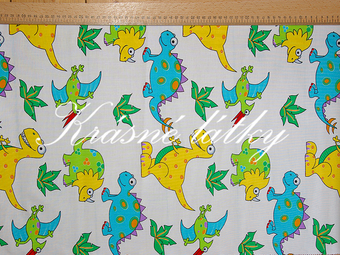 Cesta do pravěku-Dinosauři 100% bavlna vysoké kvality, barevní dinosauřiZ