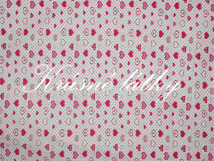 Růžová srdíčka, 100% bavlna š. 160cm
