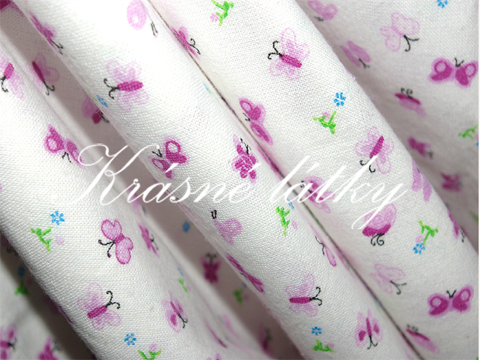 Motýlci, 100% bavlna š. 160cm