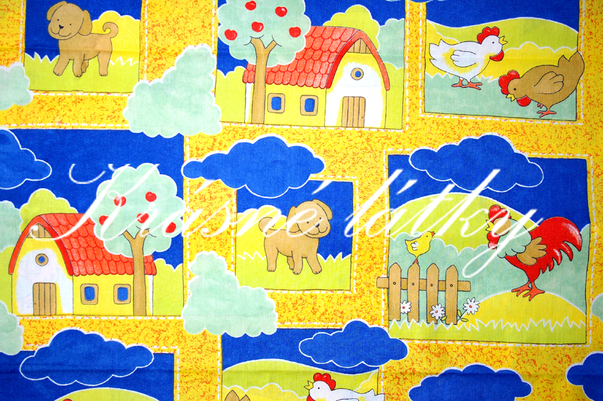 Zvířátka z farmy - 100% bavlněné plátno