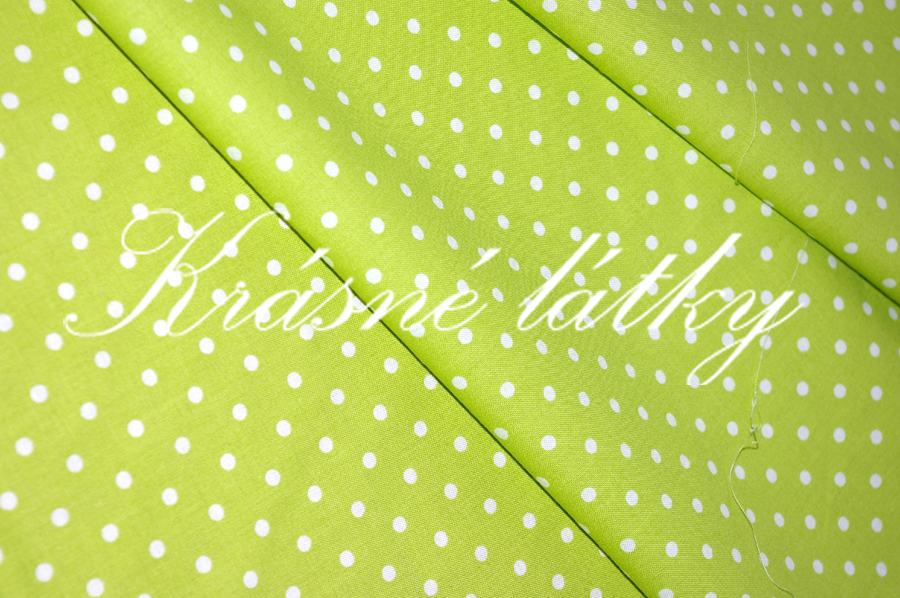 8mm Puntík na zeleném podkladu, š. 140, 140 g/m2
