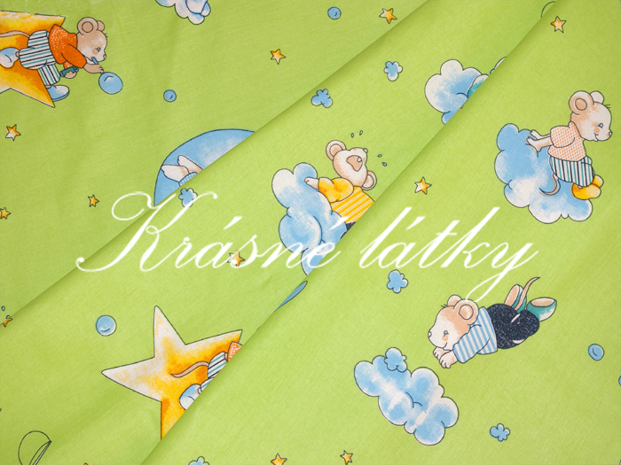 Půlnoční myšky - bavlněné plátno, dětská metráž na dětské výrobky