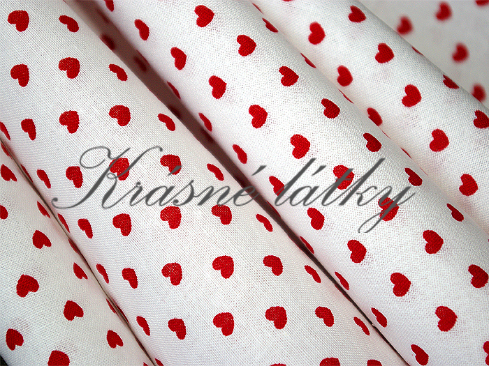 Srdíčka - 100% bavlna š. 150cm