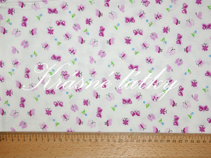 Motýlci, 100% bavlna š. 160cm