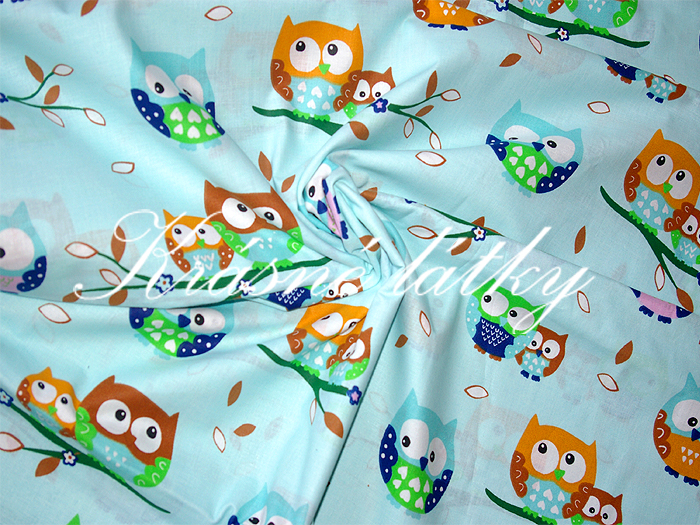 Sovy- š.160 cm 100% bavlna v pestrých b. na dětské výrobky a dekoraci 