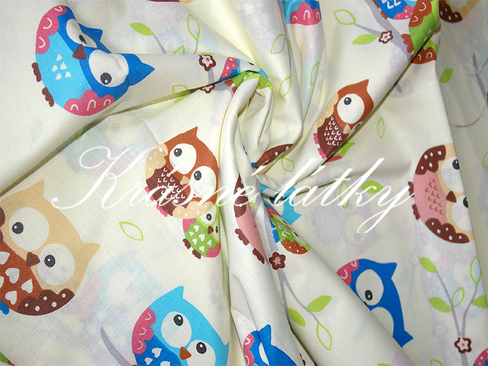 Sovy- š. 160 cm, 100% bavlna v pestrých b. na dětské výrobky a dekoraci 