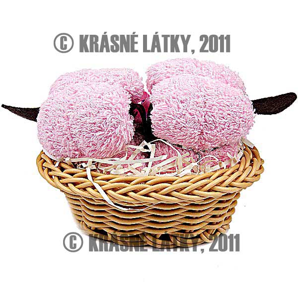 Štěňátka v dekorativním košíčku 2x - bavlněný ručník