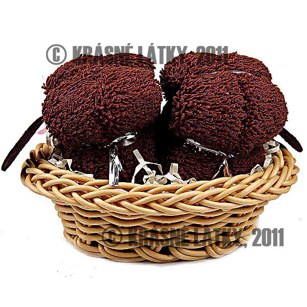 Štěňátka v dekorativním košíčku 2x - bavlněný ručník