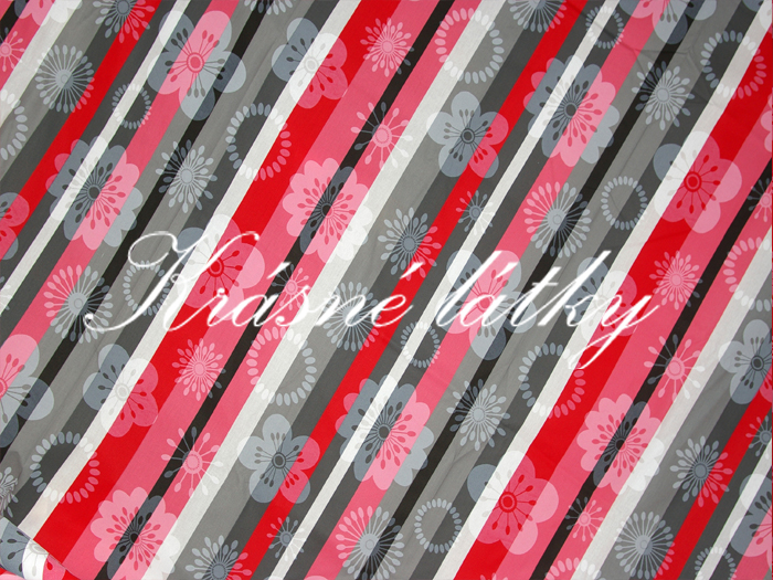 Vyprodáno Kytičky s proužkem, šíře látky 240 cm, 100% bavlna, skvělé na povlečení