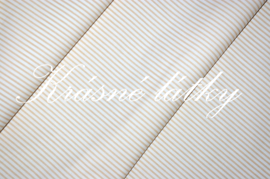 Béžový/okrový proužek pěkná kvalita - heboučká, š. 150