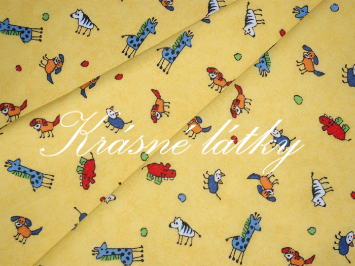 nezbedná zvířátka - bavlněné plátno, dětská metráž na dětské výrobky