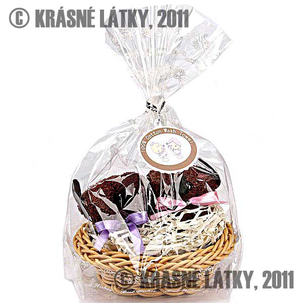 Štěňátka v dekorativním košíčku 2x - bavlněný ručník