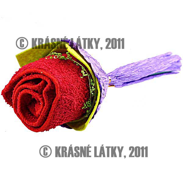 Valentýnská růže - bavlněný ručník