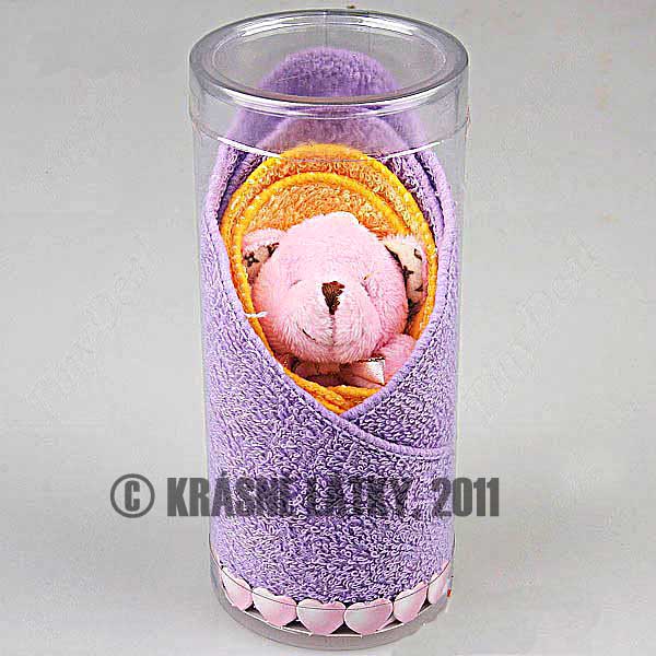 Medvídek v zavinovačce - bavlněný ručník