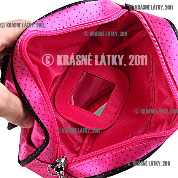 Saténová kosmetická etue/taštička se zrcátkem 14