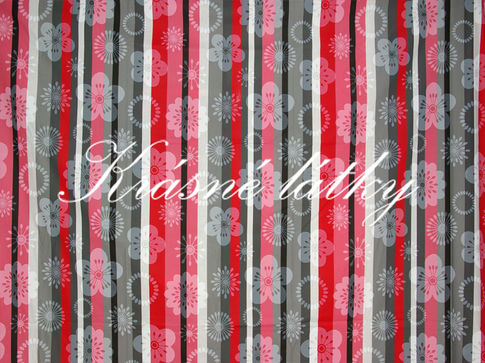 Vyprodáno Kytičky s proužkem, šíře látky 240 cm, 100% bavlna, skvělé na povlečení