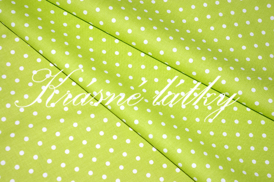 8mm Puntík na zeleném podkladu, š. 140, 140 g/m2
