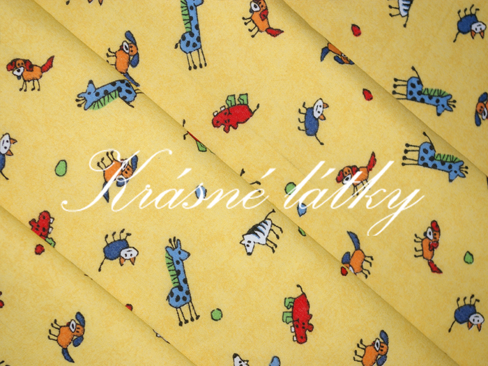 nezbedná zvířátka - bavlněné plátno, dětská metráž na dětské výrobky