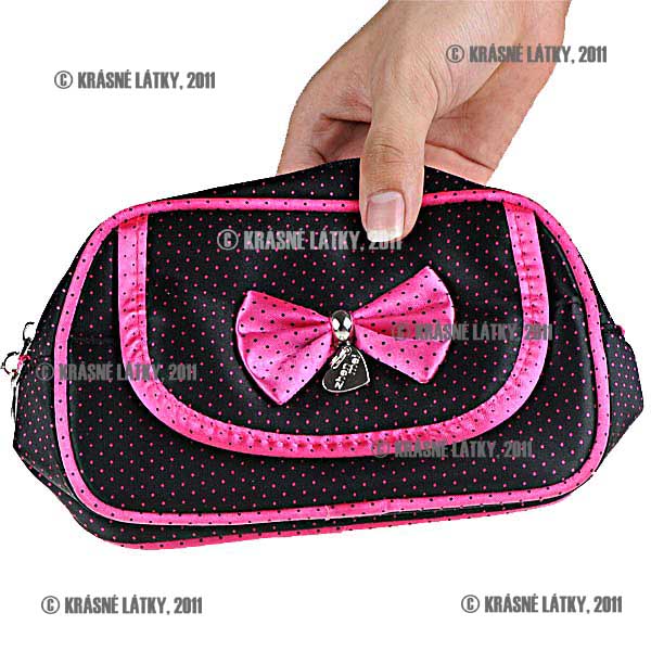 Saténová kosmetická etue/taštička se zrcátkem 7