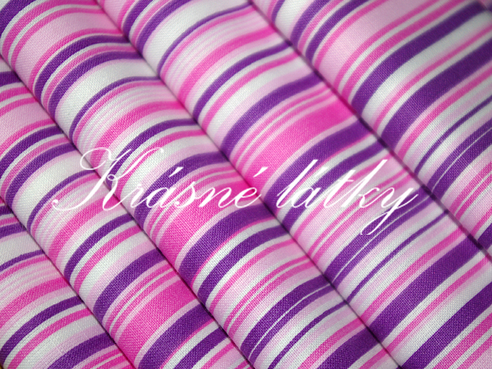 Růžovofialový proužek - šíře 240 cm
