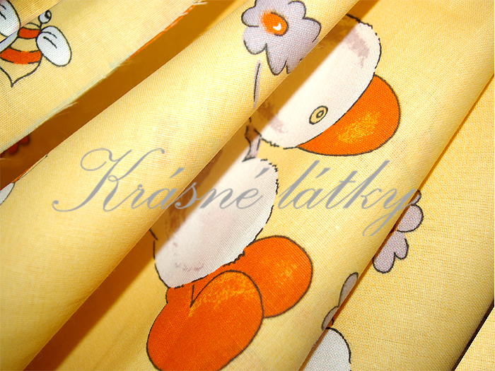 Kačenky oranžové - 100% bavlněné plátno