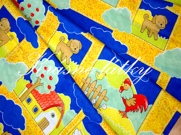 Zvířátka z farmy - 100% bavlněné plátno