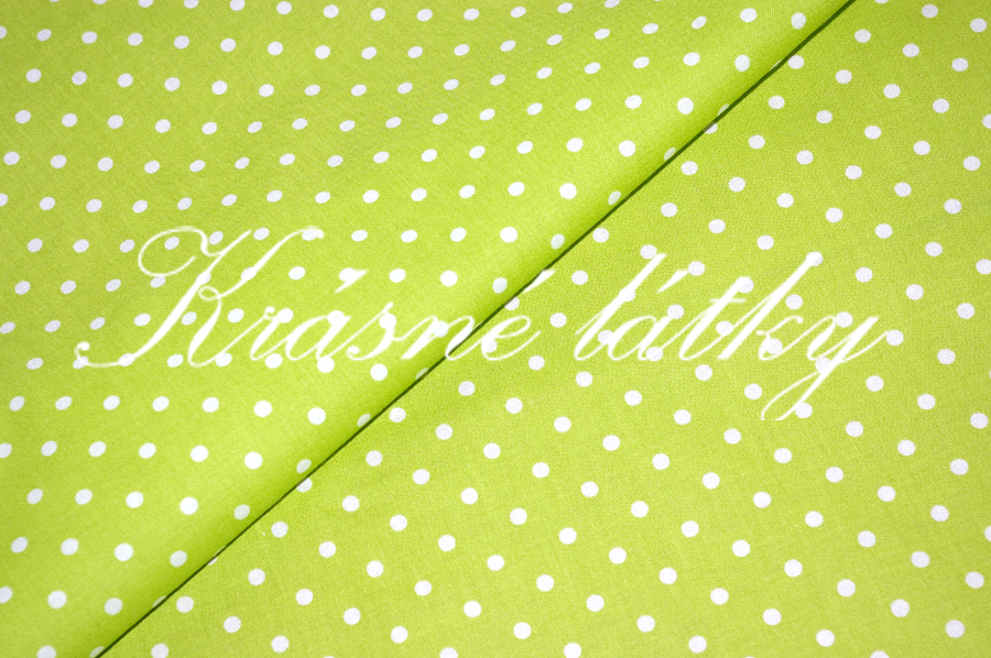 8mm Puntík na zeleném podkladu, š. 140, 140 g/m2