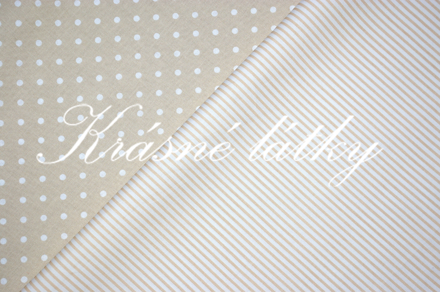 Béžový/okrový proužek pěkná kvalita - heboučká, š. 150