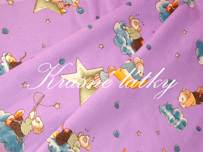 Půlnoční myšky - bavlněné plátno, dětská metráž na dětské výrobky