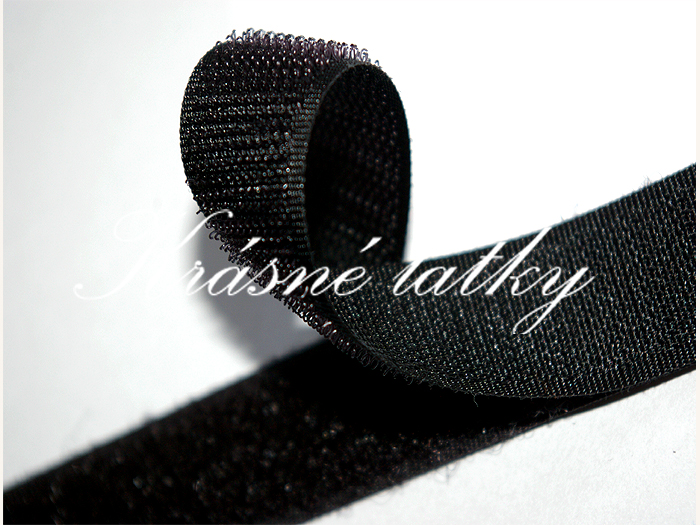 Suchý zip 20mm černý, komplet
