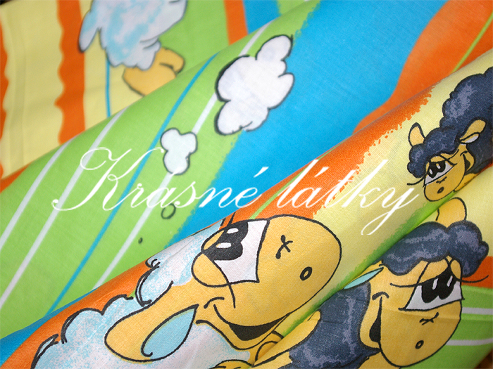 Ovečky a beránci v zeleném provedení - 100% bavlna