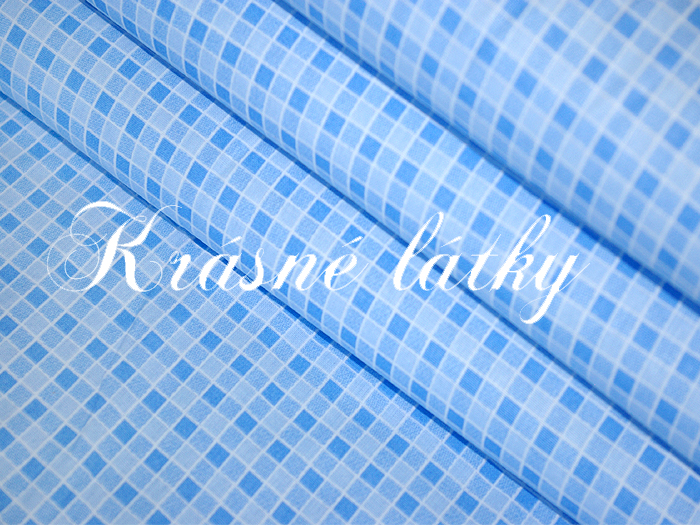 Kostička modrá - bavlněné plátno