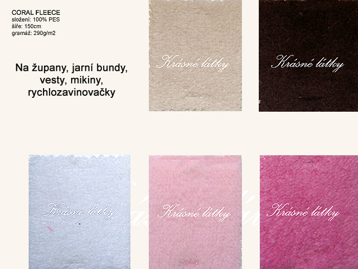 Coral fleece - na župany, deky, dětské oblečení