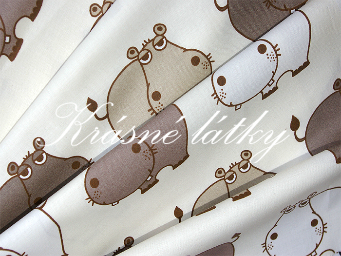 Nezbední hroši - 100% bavlna vysoké kvality, krásní hrošíci