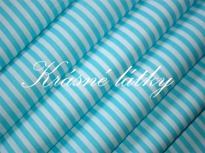 Proužek  tyrkysový 100% bavlna 0,5cm 