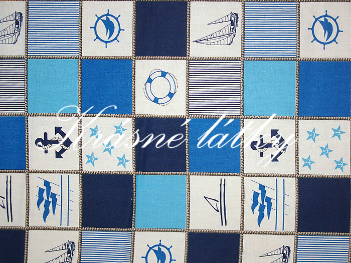 Vyprodáno Námořnický patchwork 100% bavlna v pestrých barvách 145g/m2 š.160cm