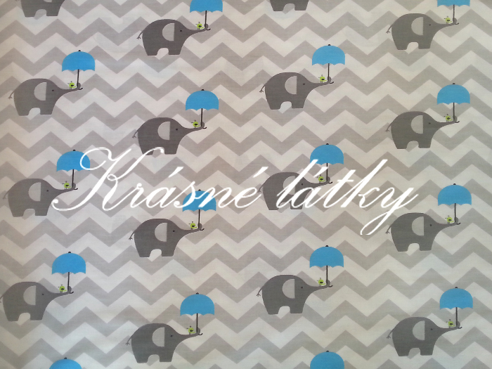 Slůňata s deštníkem - bavlněné plátno 135 g/m2 m
