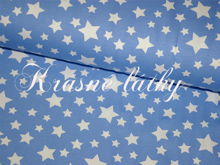 Hvězdičky - 95 % bavlna, 5 % elastan, š. 160 cm, 170 g/m2
