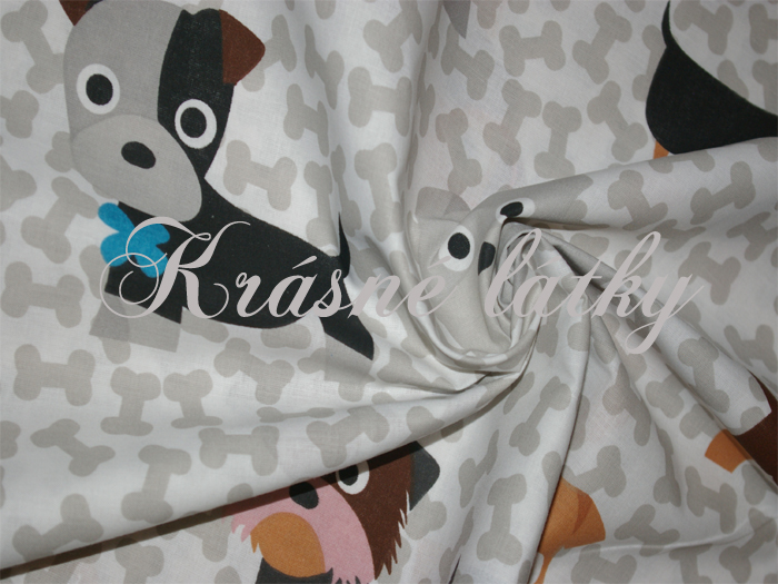 Pejskové a štěňátka - 100% bavlna, š. 160cm, 130 g/m2
