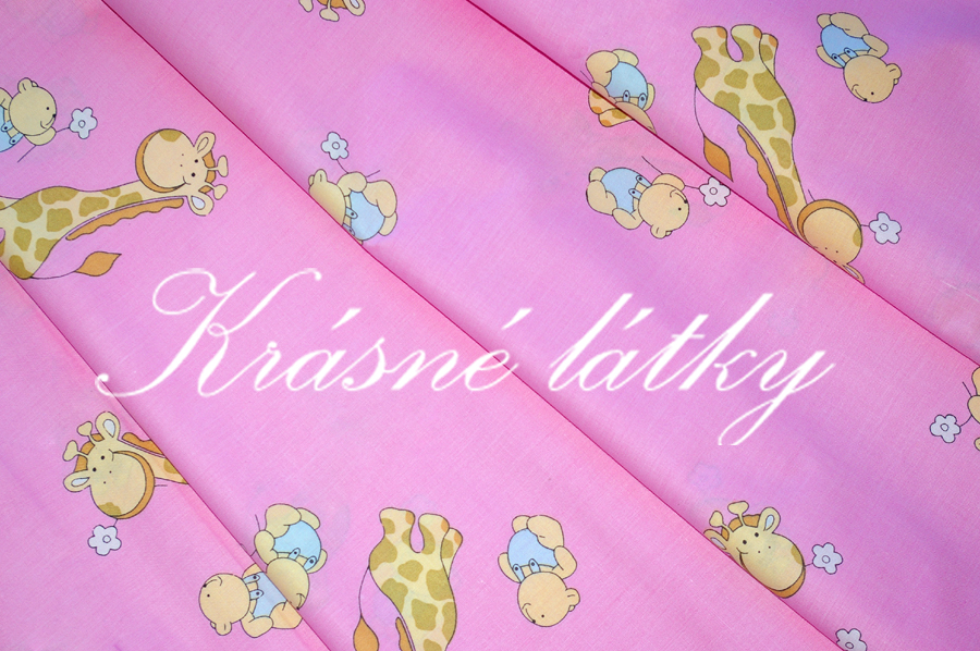 Žirafa růžová - 100% bavlna