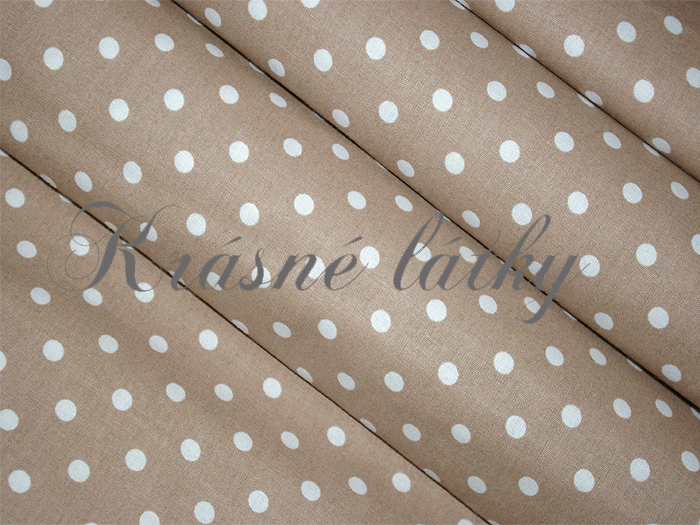 Okrový puntík cca 7 mm - 100% bavlna, š. 160, 135 g/m2