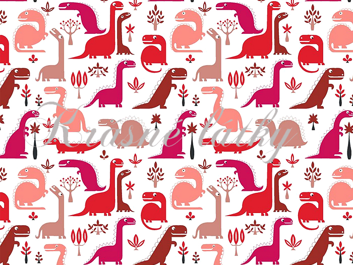 Dinosaurus - 100% bavlna, š. 160 cm, 135 g/m2