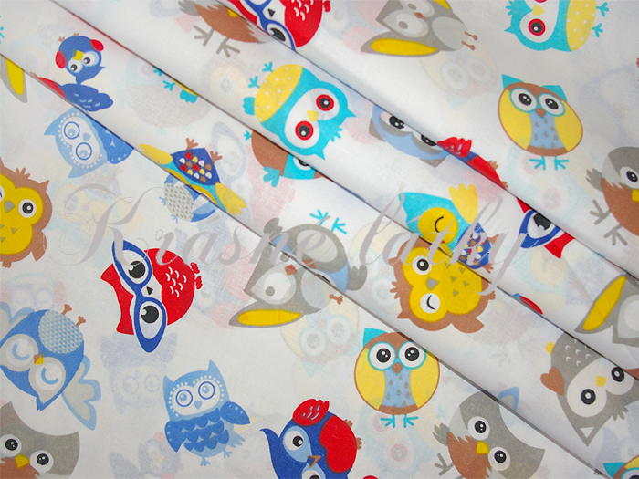 Sovy - 100% bavlna, š. 160 cm, 135 g/m2