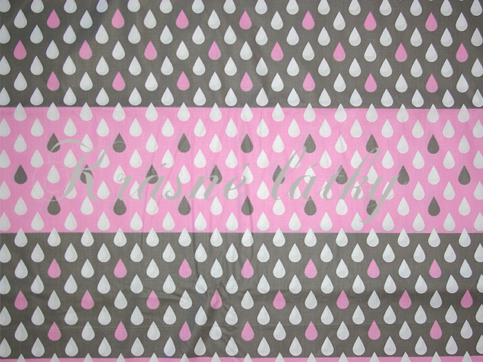 dešťové kapky š. 160cm 100% bavlna růžové provedení 135g/m2