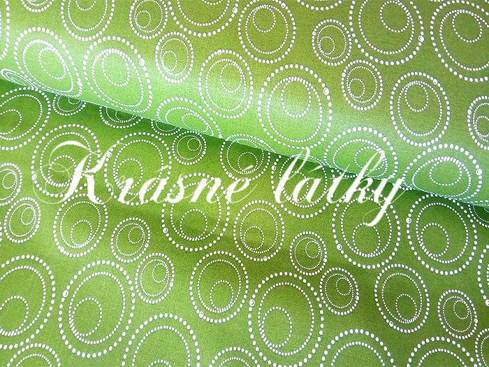 Spirálky - zelené, 100% bavlna, šíře 140cm