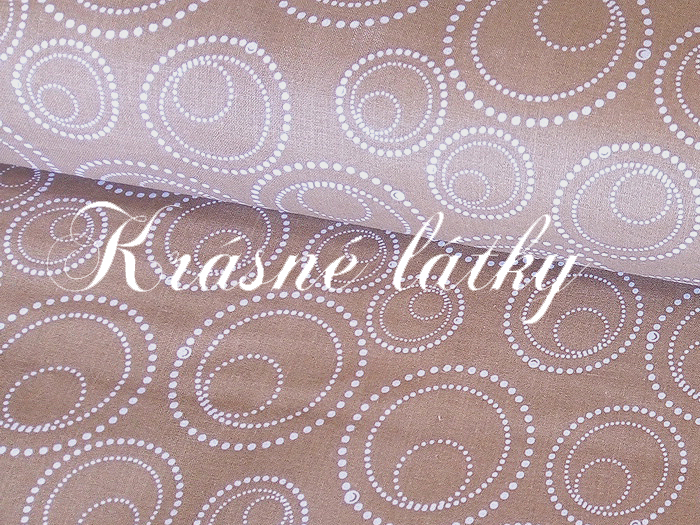 Spirálky - hnědé, 100% bavlna, šíře 140cm